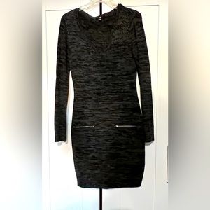 Charcoal Bodycon Sweater Dress